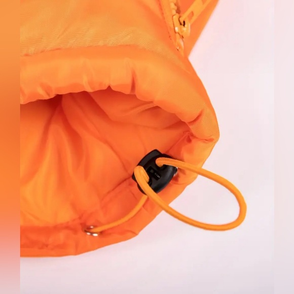Cropped Puffer Jacket-Orange - Picture 4 of 6